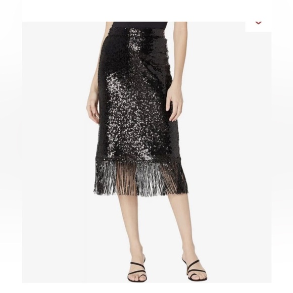 Kate Spade Black Sequin Fringe‎ Skirt - Picture 1 of 8